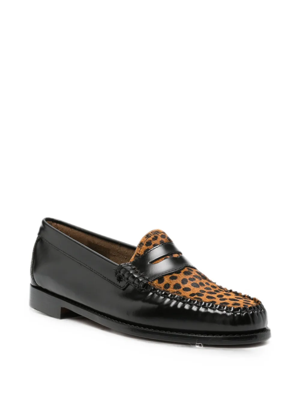 G.H.Bass leopard-print Penny loafers Zwart