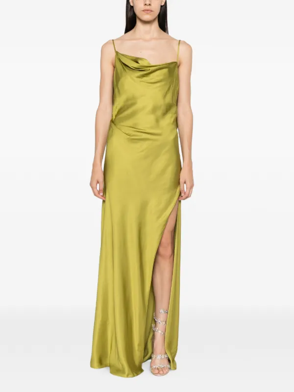 ARCINA ORI Odessa ruffled-back Dress | Green