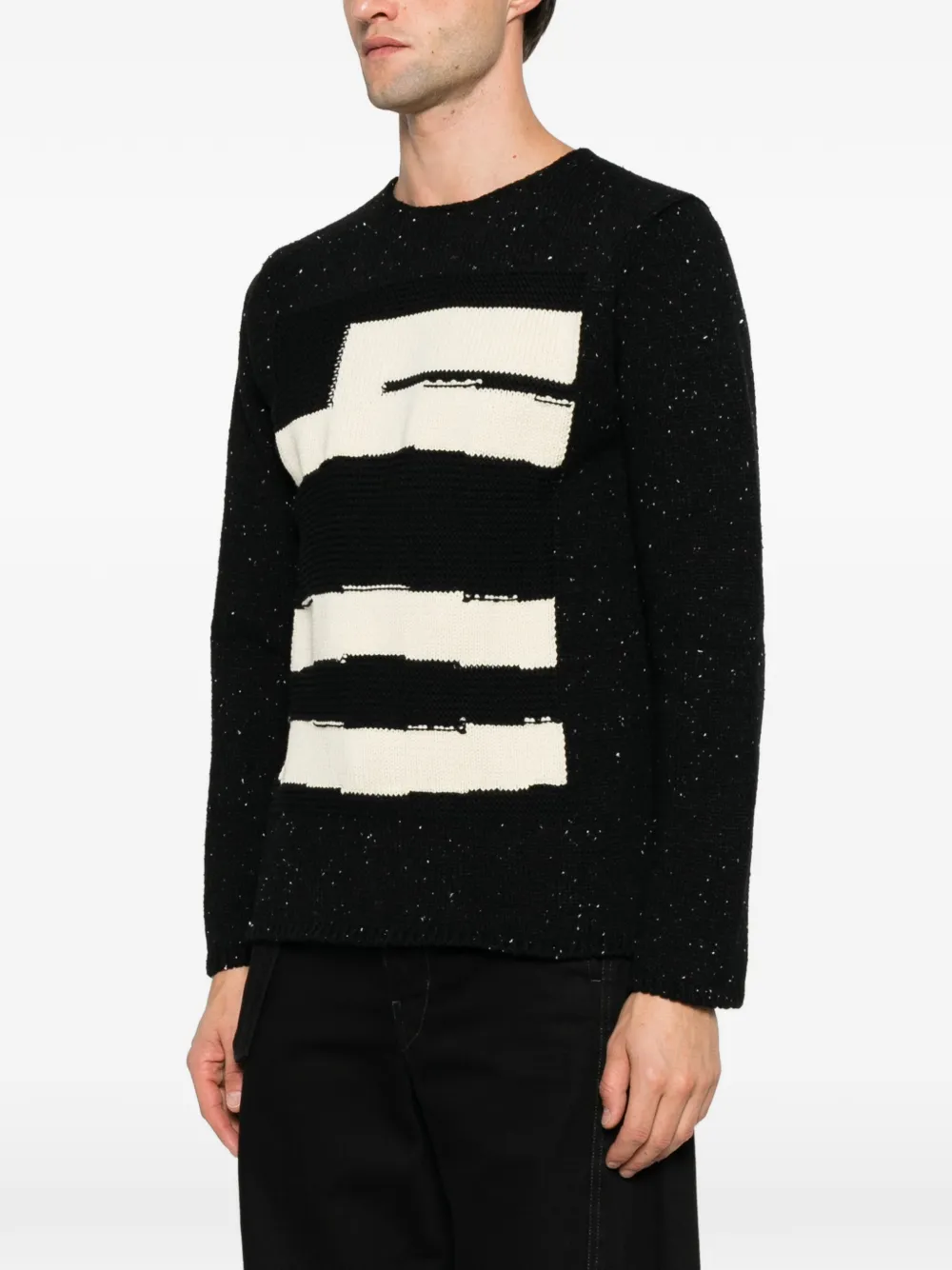 Comme Des Garçons Shirt intarsia-knit flecked sweater Zwart