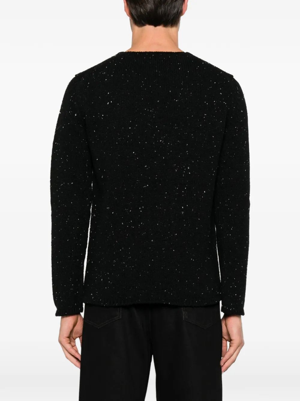 Comme Des Garçons Shirt intarsia-knit flecked sweater Zwart
