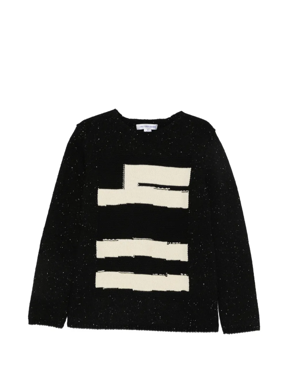 Comme Des Garçons Shirt intarsia-knit flecked sweater Zwart
