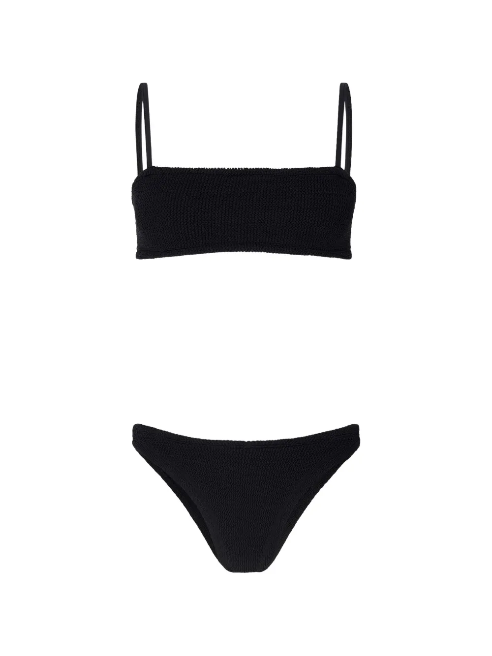 Hunza G Bikini Gigi con effetto stropicciato - Nero