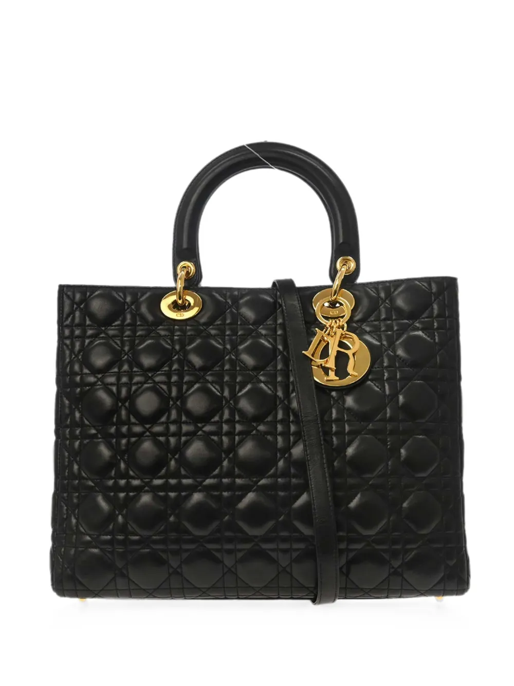 Christian Dior Pre-Owned 2000 large Lady Dior Cannage tote bag - Schwarz