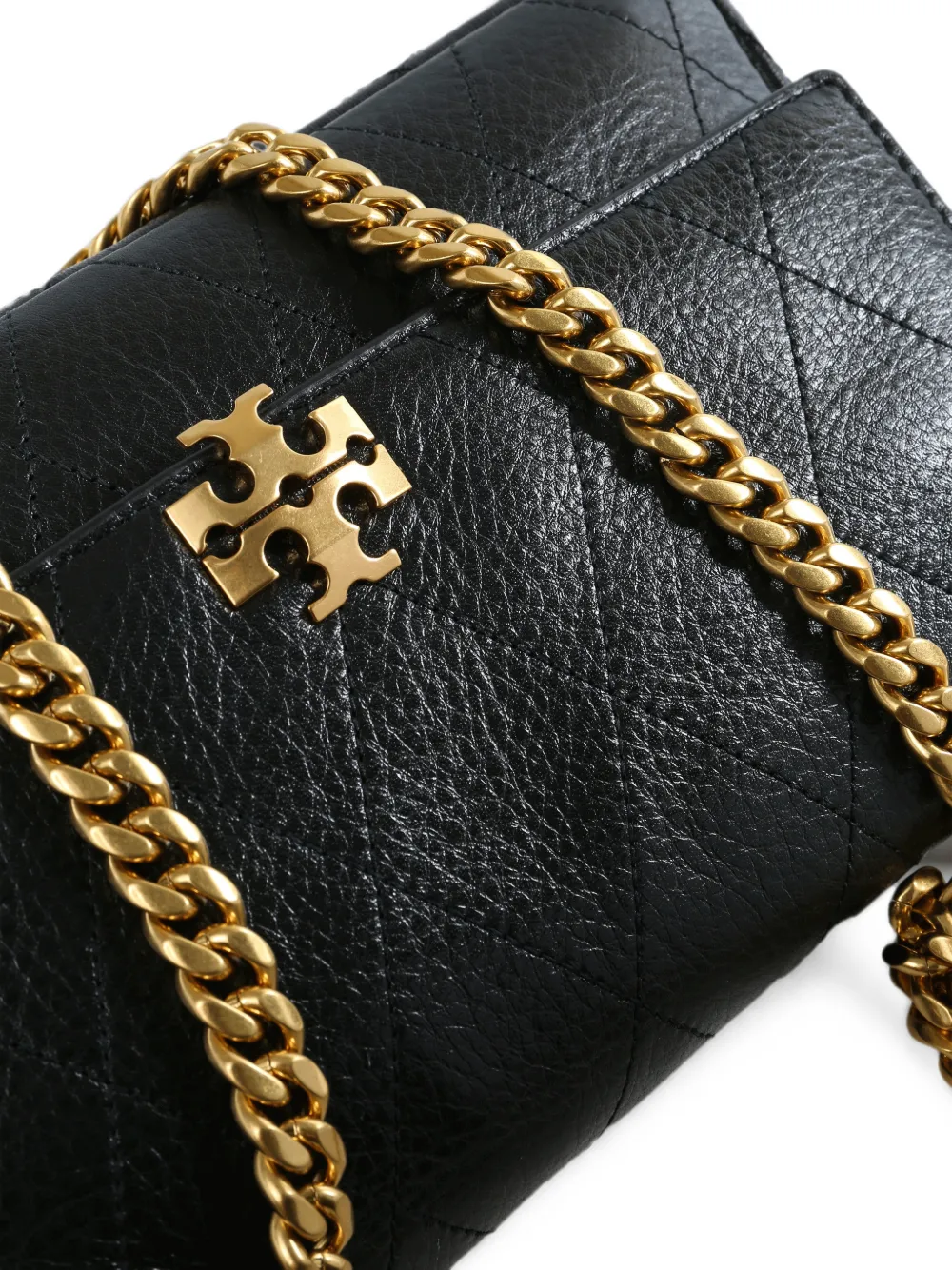 Tory Burch Kleine Charlie gewatteerde leren schoudertas Zwart