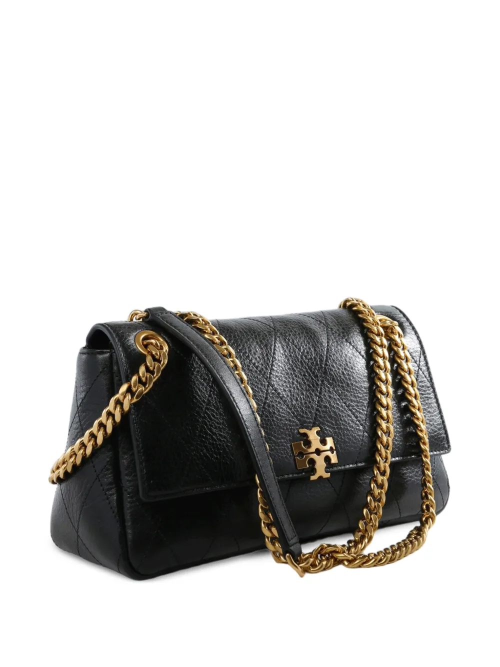Tory Burch Kleine Charlie gewatteerde leren schoudertas Zwart