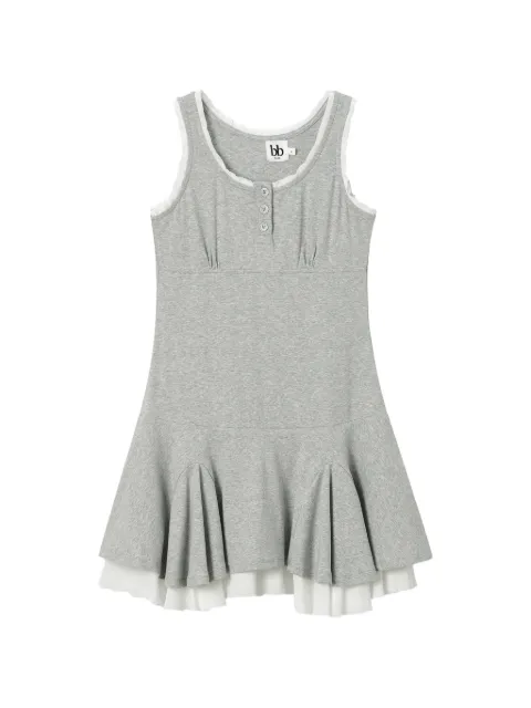 b+ab vestido sin mangas corto con ribete de volantes
