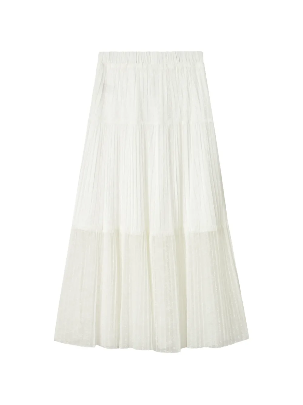 b+ab mid tiered pleated skirt - Bianco