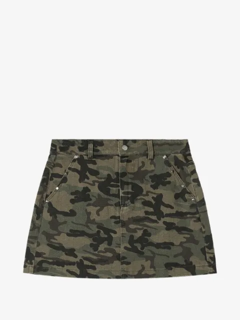 Mini Cream falda con estampado militar