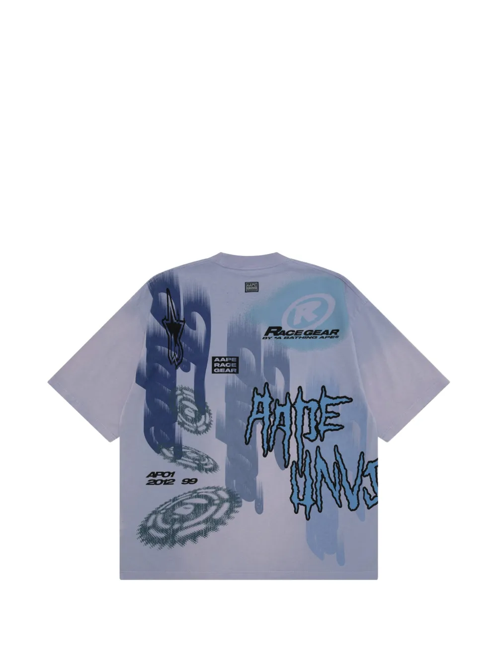 AAPE BY *A BATHING APE AAPEUNVS katoenen T-shirt met grafische print Paars