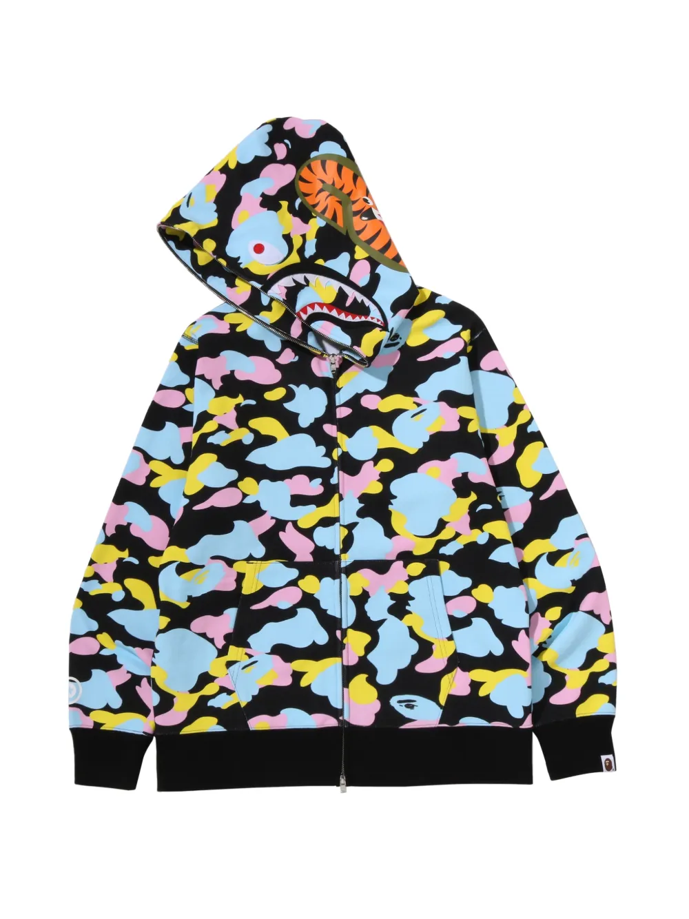 A BATHING APE Hoodie met rits Zwart
