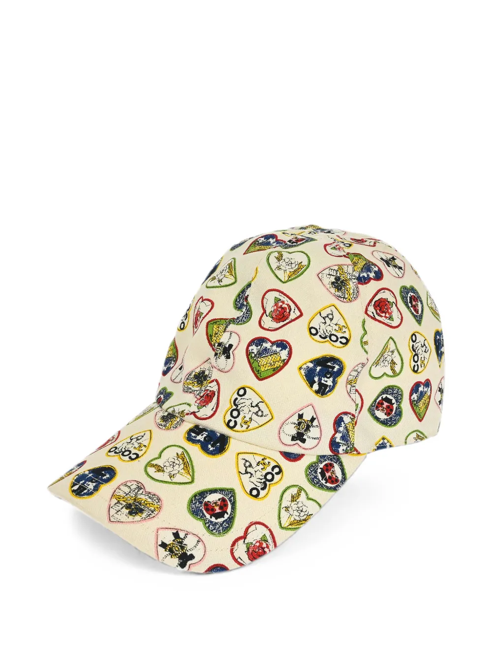 CHANEL Pre-Owned 1990-2000s heart-print cap - Neutrals