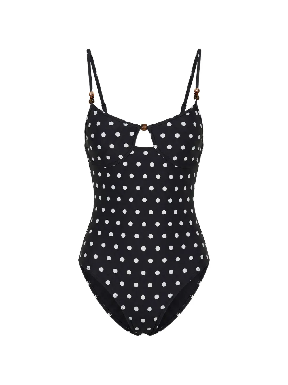 Nicholas Anela one-piece suit - black ivory polka-dot - Nero