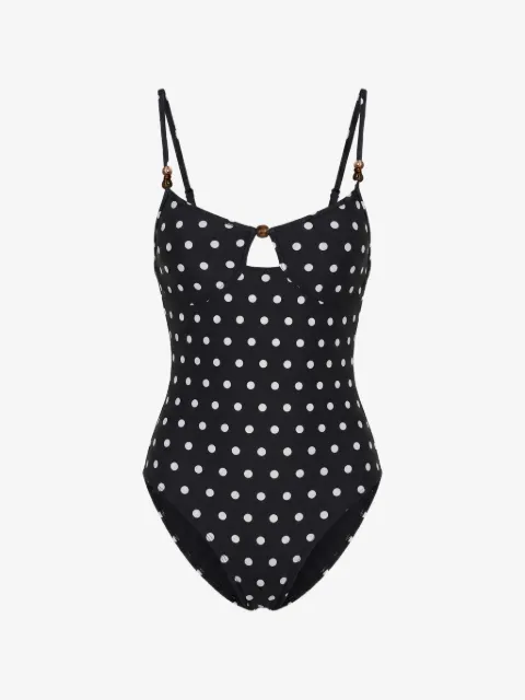 Nicholas Anela one-piece suit - black ivory polka-dot
