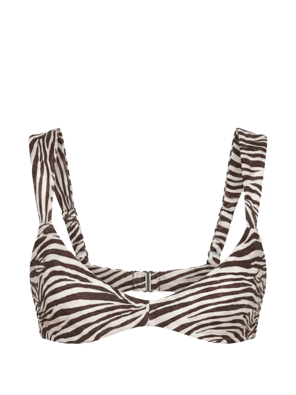 Nicholas Bridget balconette top - graphic zebra - Marrone