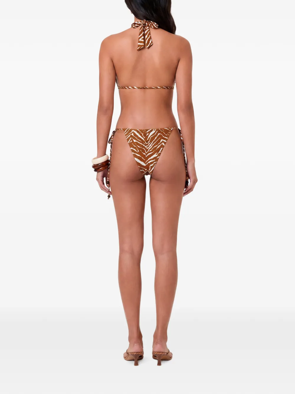 Nicholas Leni bikinislip abstracte dieren-print Bruin