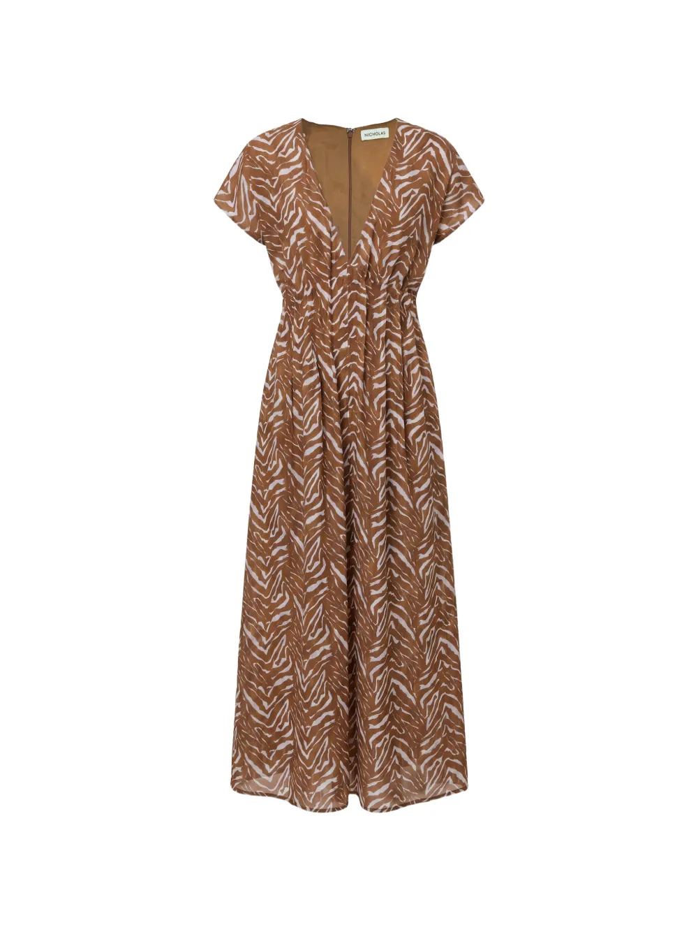 Nicholas Marley dress abstract animal - Marrone