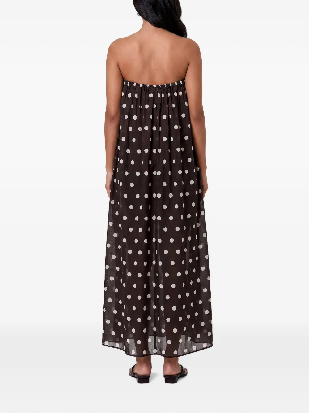 Nicholas Lindy strapless maxi-jurk Bruin