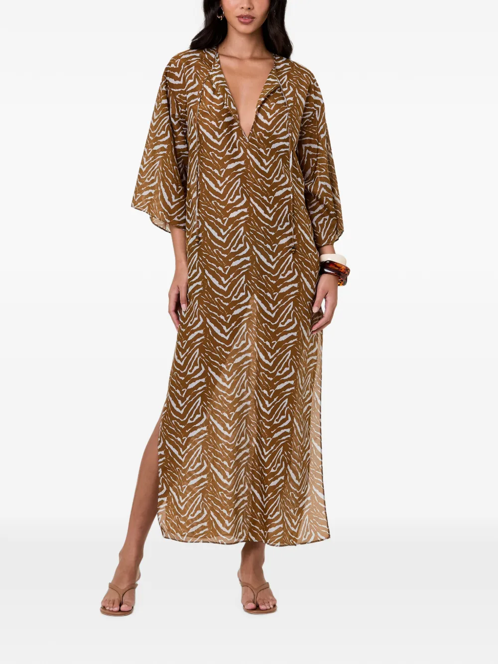 Nicholas Jovana caftan maxi dress - Marrone