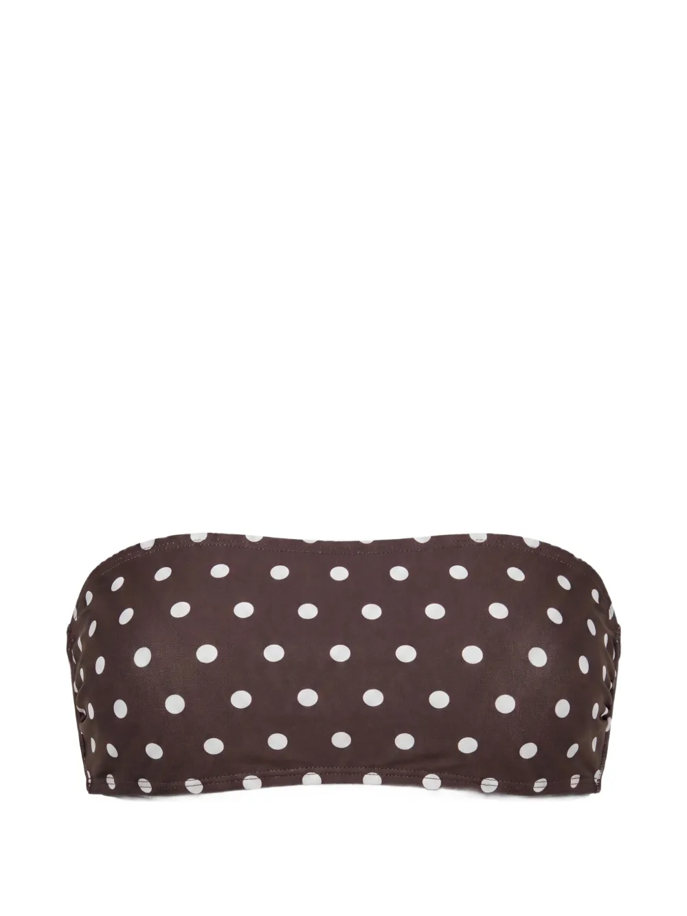 Nicholas Nerida bandeau top - espresso ivory polka dot - Marrone
