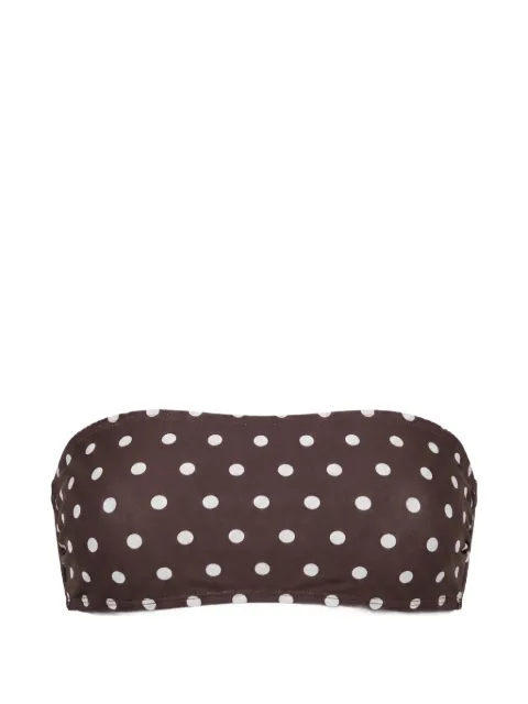 Nicholas Nerida bandeau top - espresso ivory polka dot 