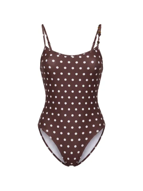 Nicholas Dione one piece suit - espresso ivory polka dot 