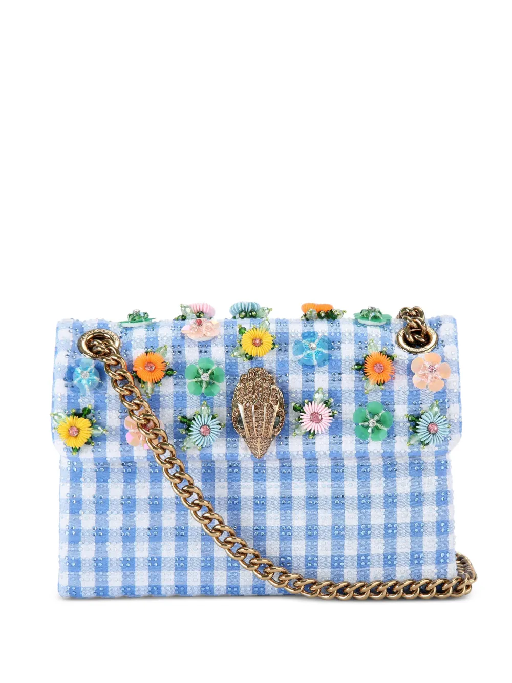 Kurt Geiger London Borsa a spalla Kensington mini a fiori - Blu