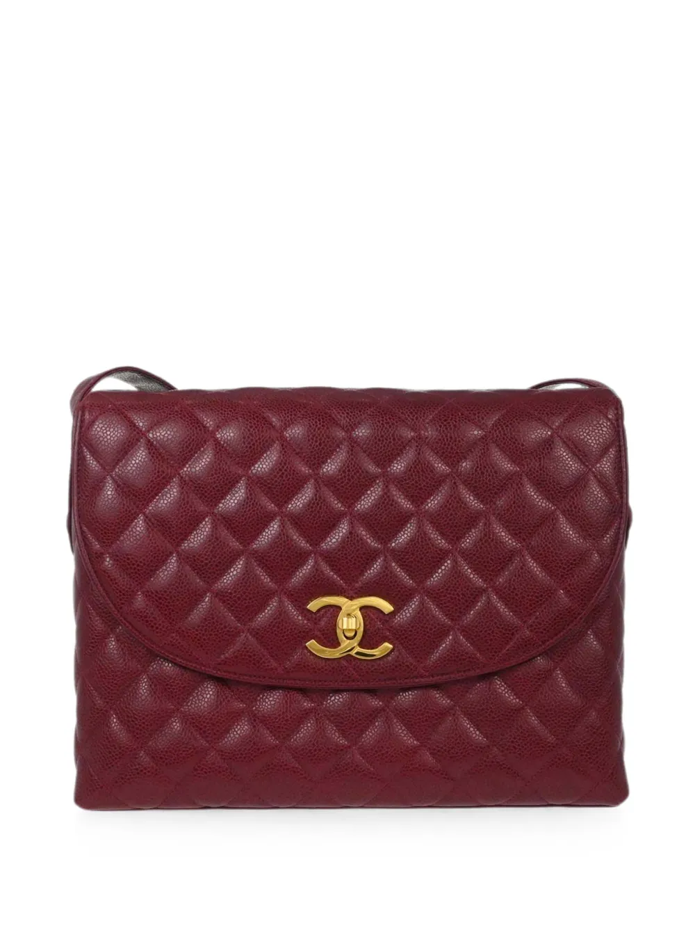 CHANEL Pre-Owned 1991-1994 quilted CC turn-lock shoulder bag - Rosso