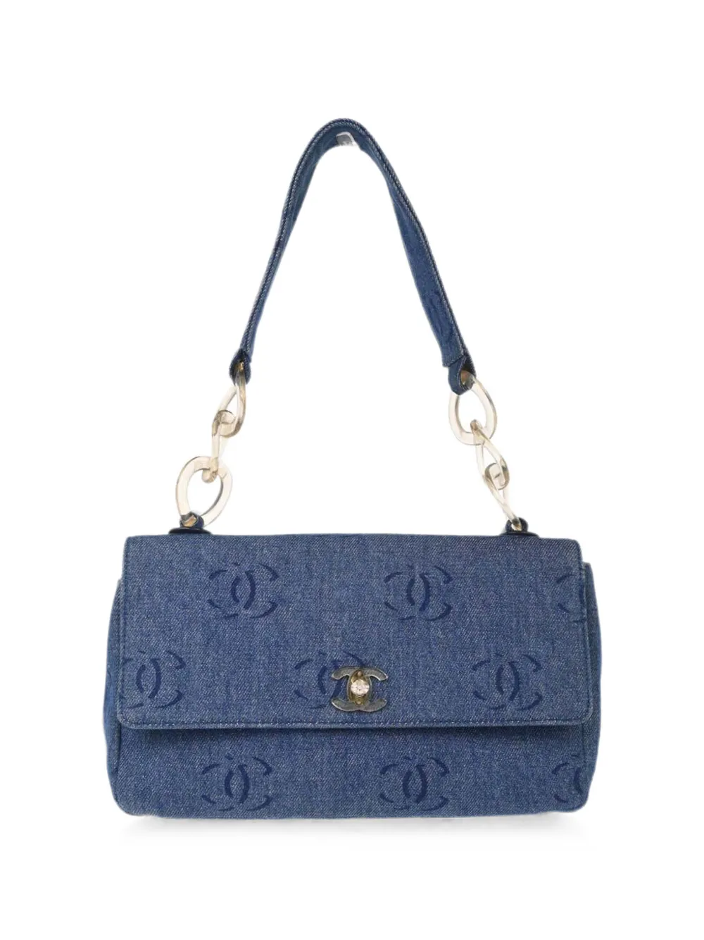 CHANEL Pre-Owned 2002-2003 CC print shoulder bag - Blu