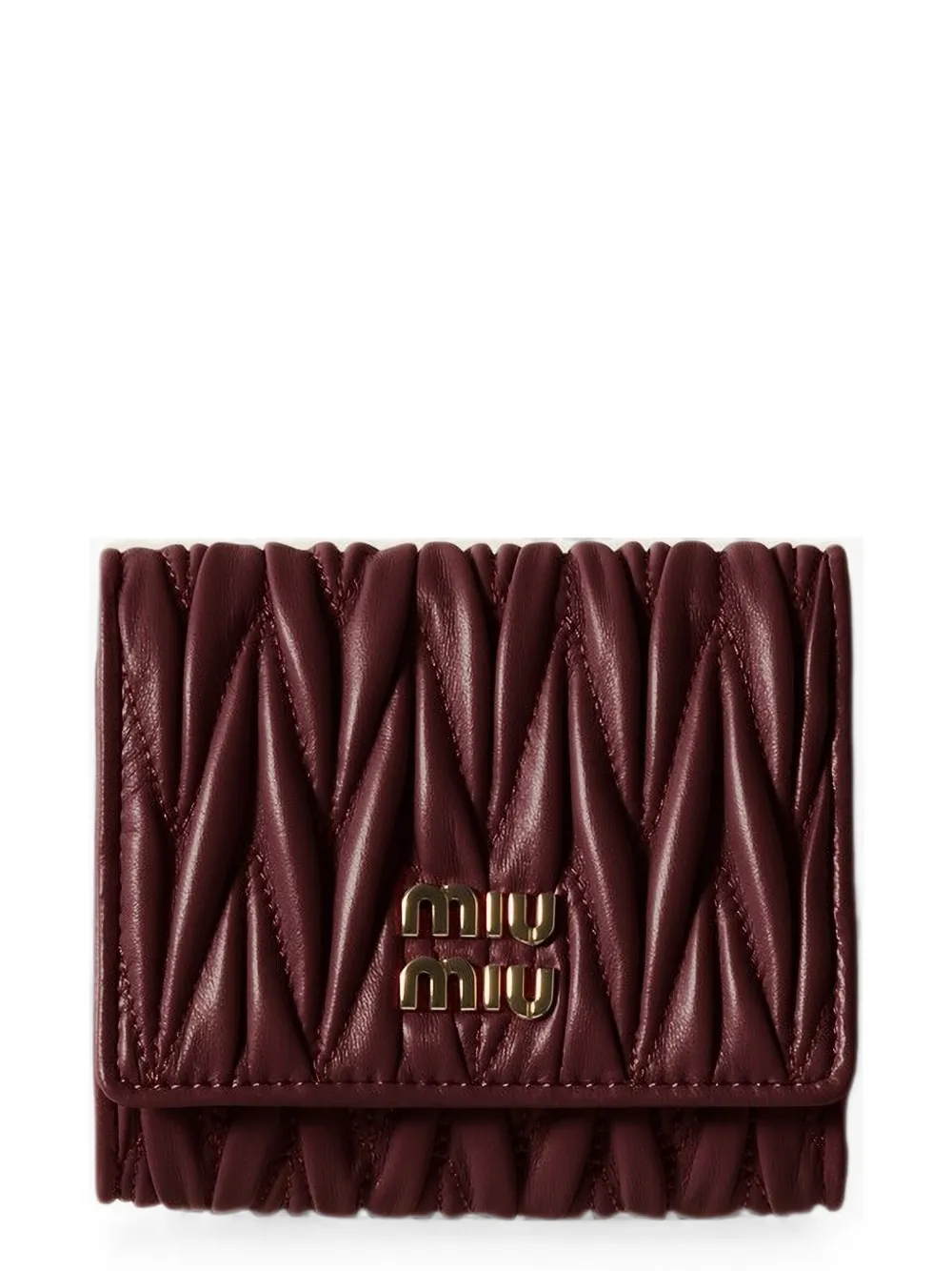 Miu Miu Matelassé leather wallet - Rosso