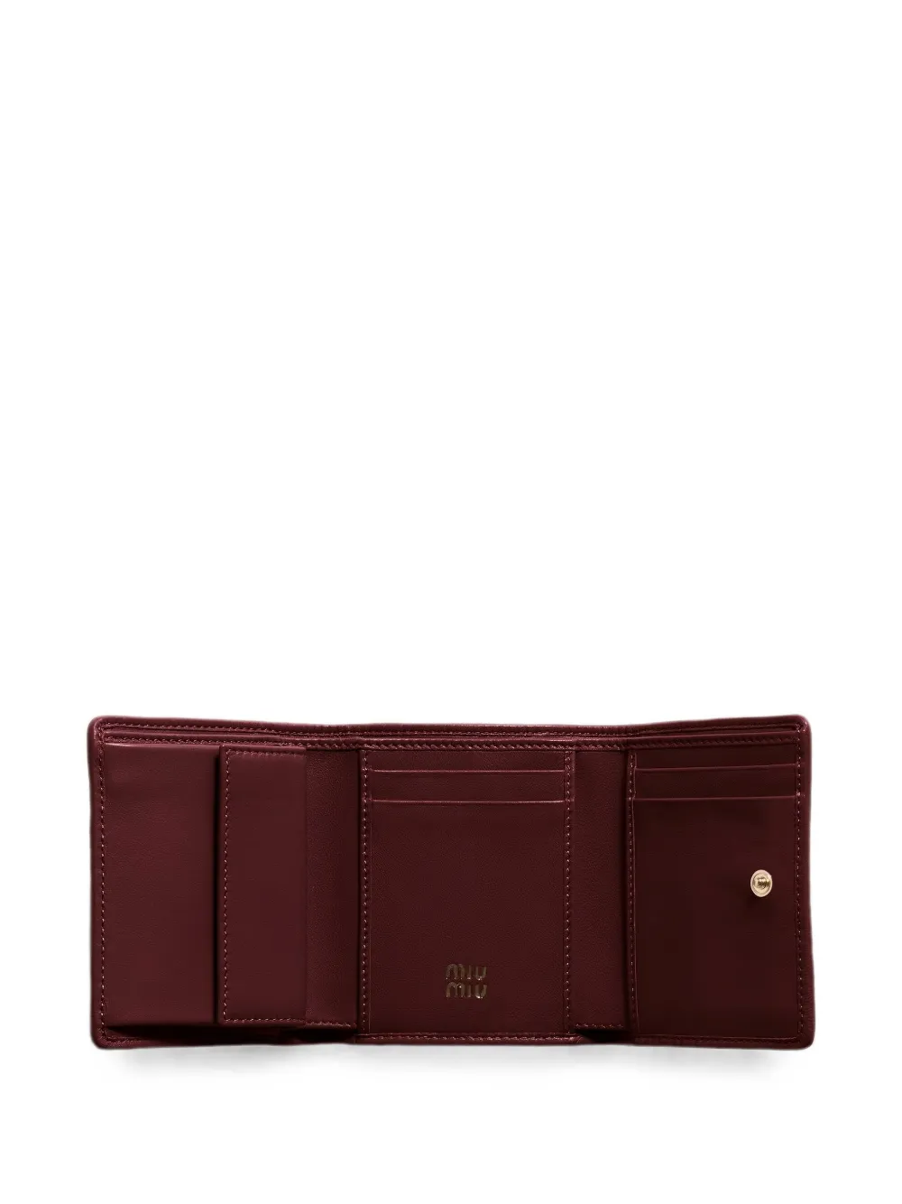 Miu Portemonnee van matelassé leer Rood