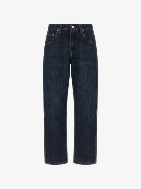 Brunello Cucinelli Shiny Bartack straight-leg jeans