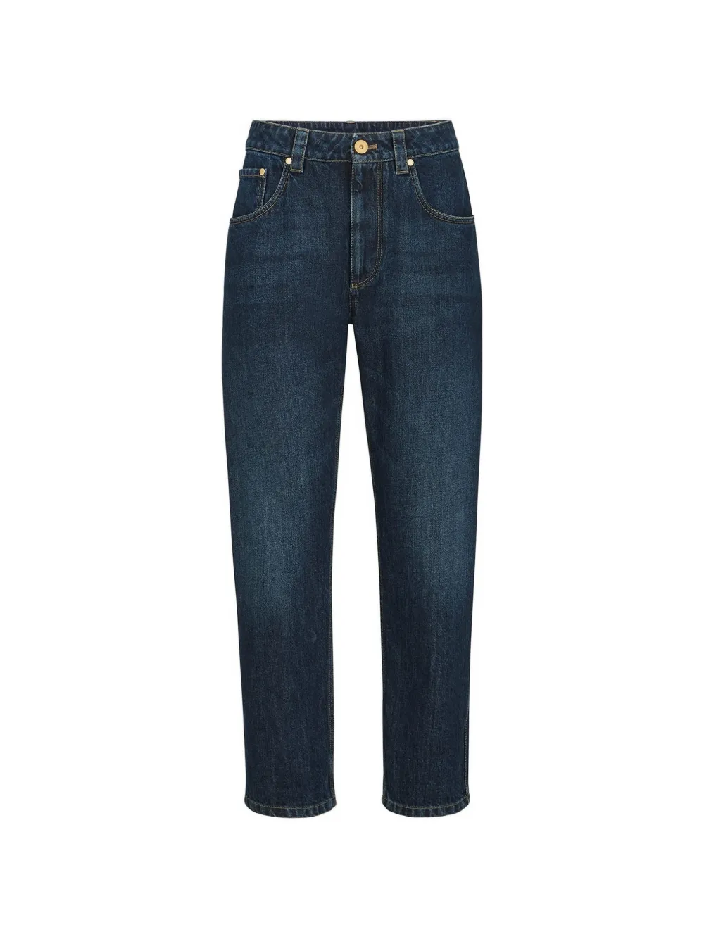 Brunello Cucinelli Shiny Bartack straight-leg jeans - Blu