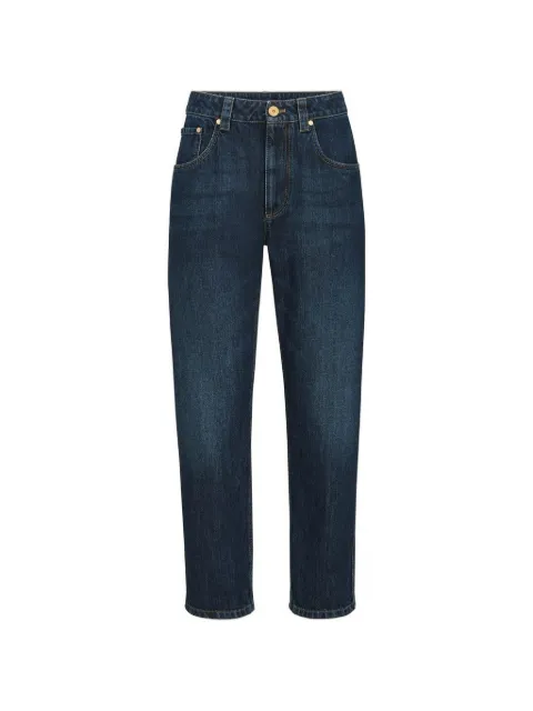Brunello Cucinelli Shiny Bartack straight-leg jeans
