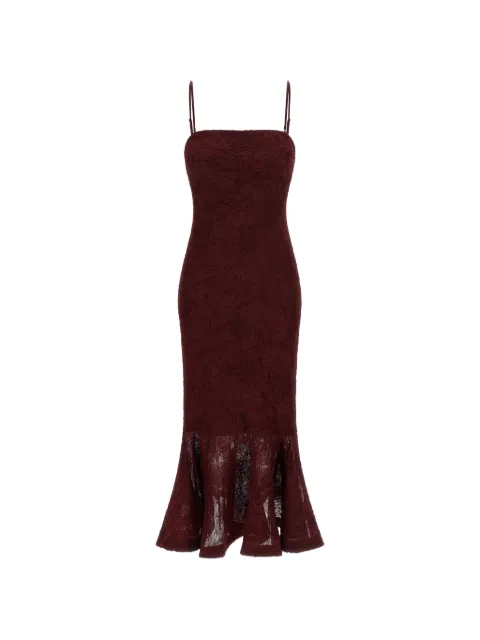 ROTATE BIRGER CHRISTENSEN vestido midi con aplique floral