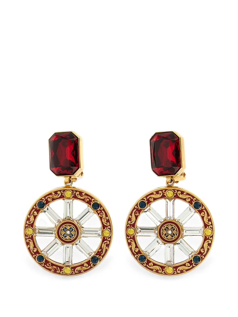 Dolce & Gabbana Ruota Carretto crystal-embellished earrings - Gold