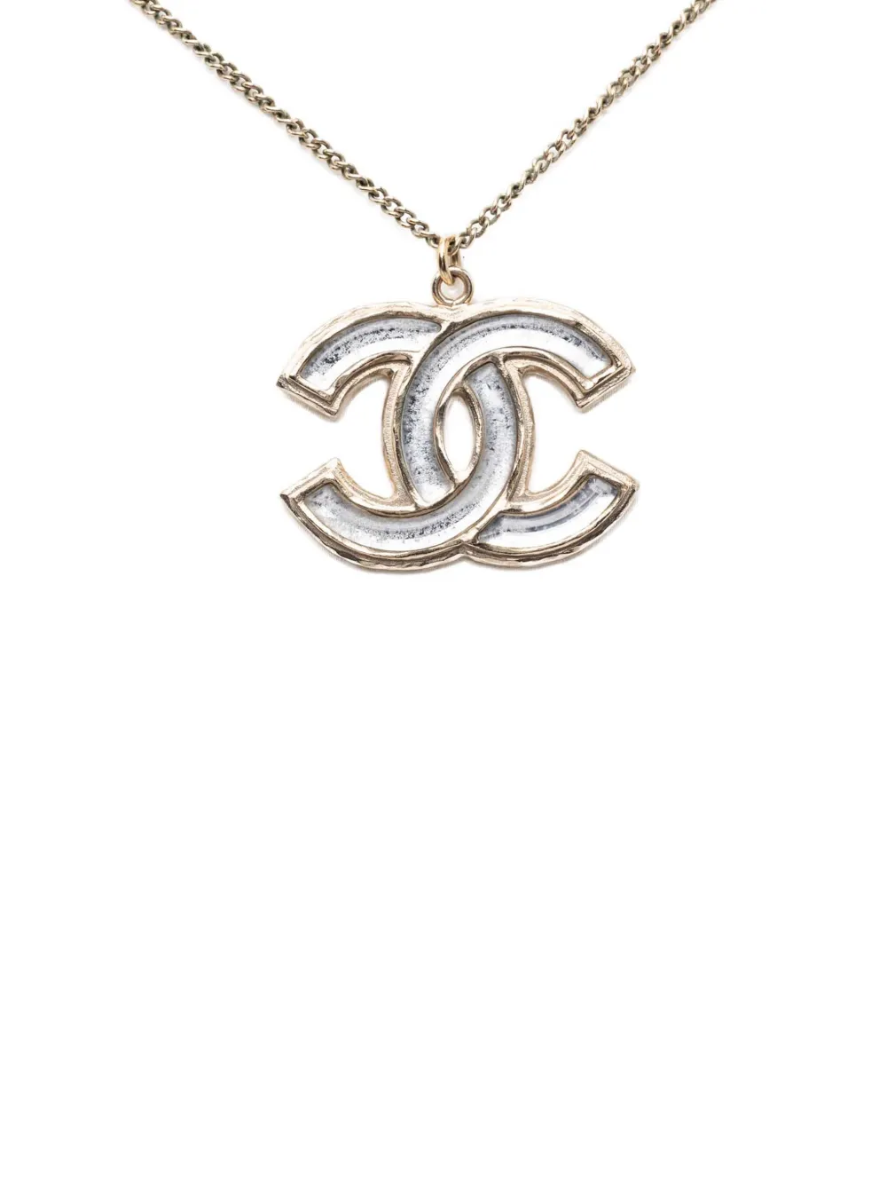 CHANEL Pre-Owned 2012 CC Gold Plated Resin Pendant Necklace costume necklace - Oro