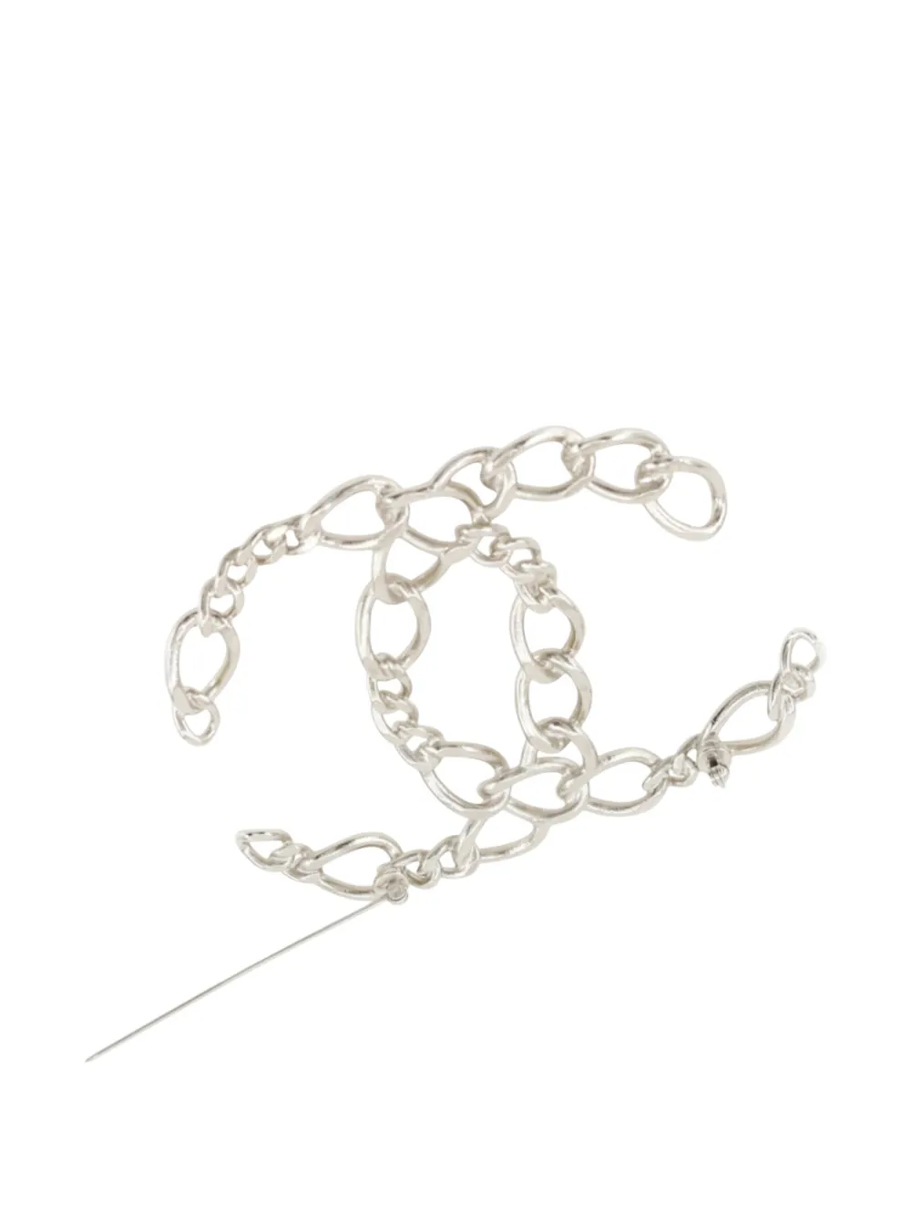 CHANEL Pre-Owned 2006 CC Brass Openwork Chain Brooch costume brooch - Argento