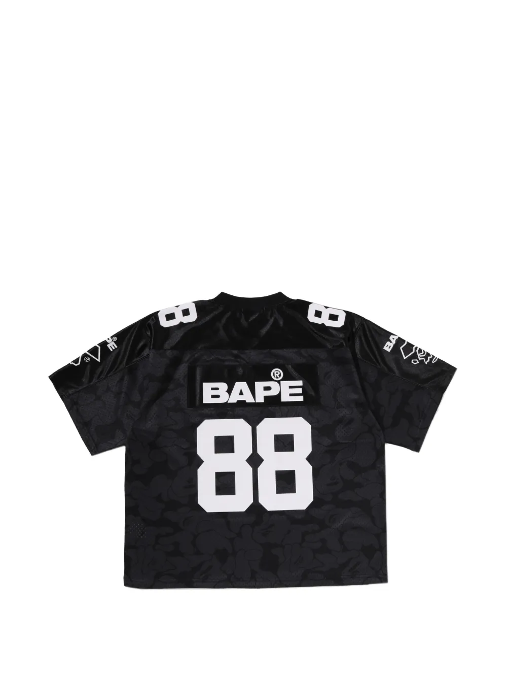 A BATHING APE T-shirt met camouflage-print en logo-print Zwart