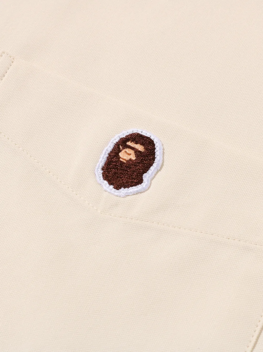 A BATHING APE Head overhemd met logo-print Beige