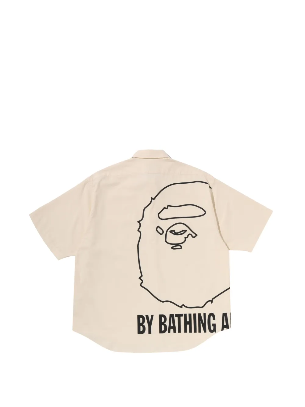 A BATHING APE Head overhemd met logo-print Beige