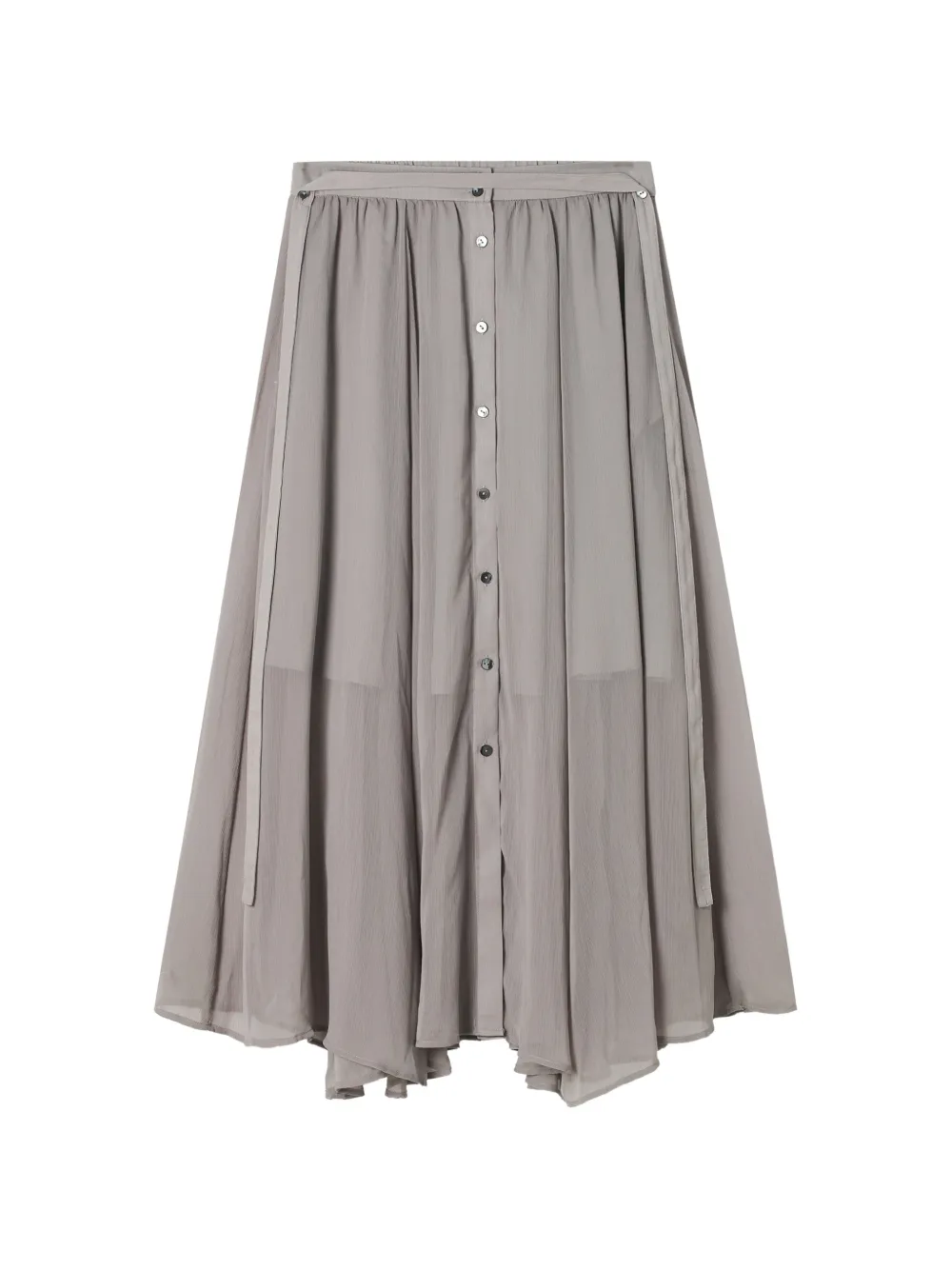 b+ab long button-front pleated skirt - Grigio