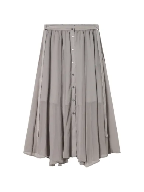 b+ab long button-front pleated skirt