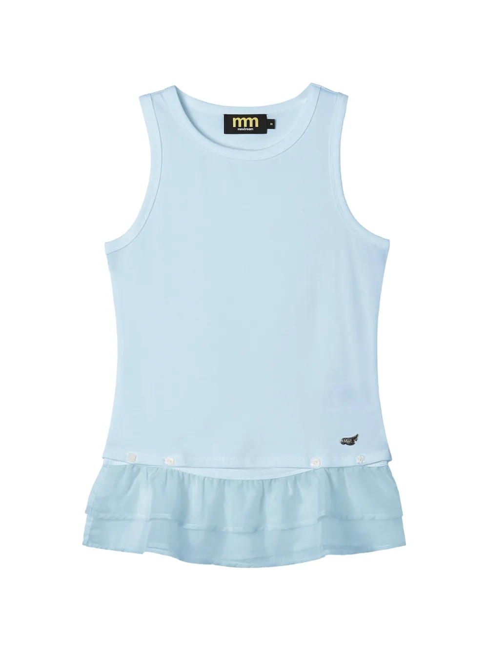 Mini Cream ruffled sleeveless top