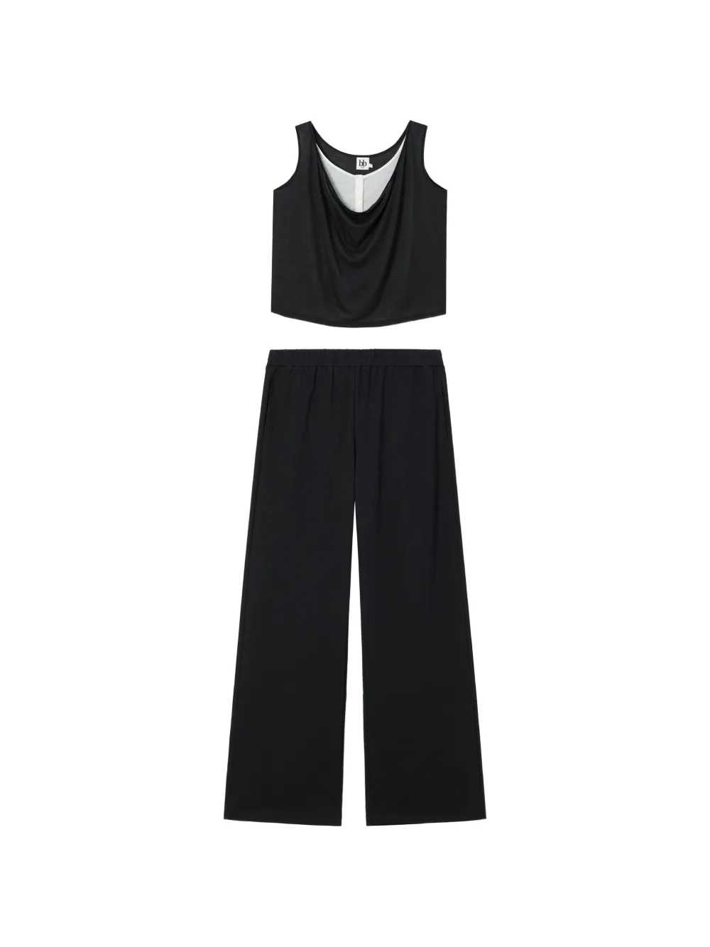b+ab draped top and trousers set - Nero