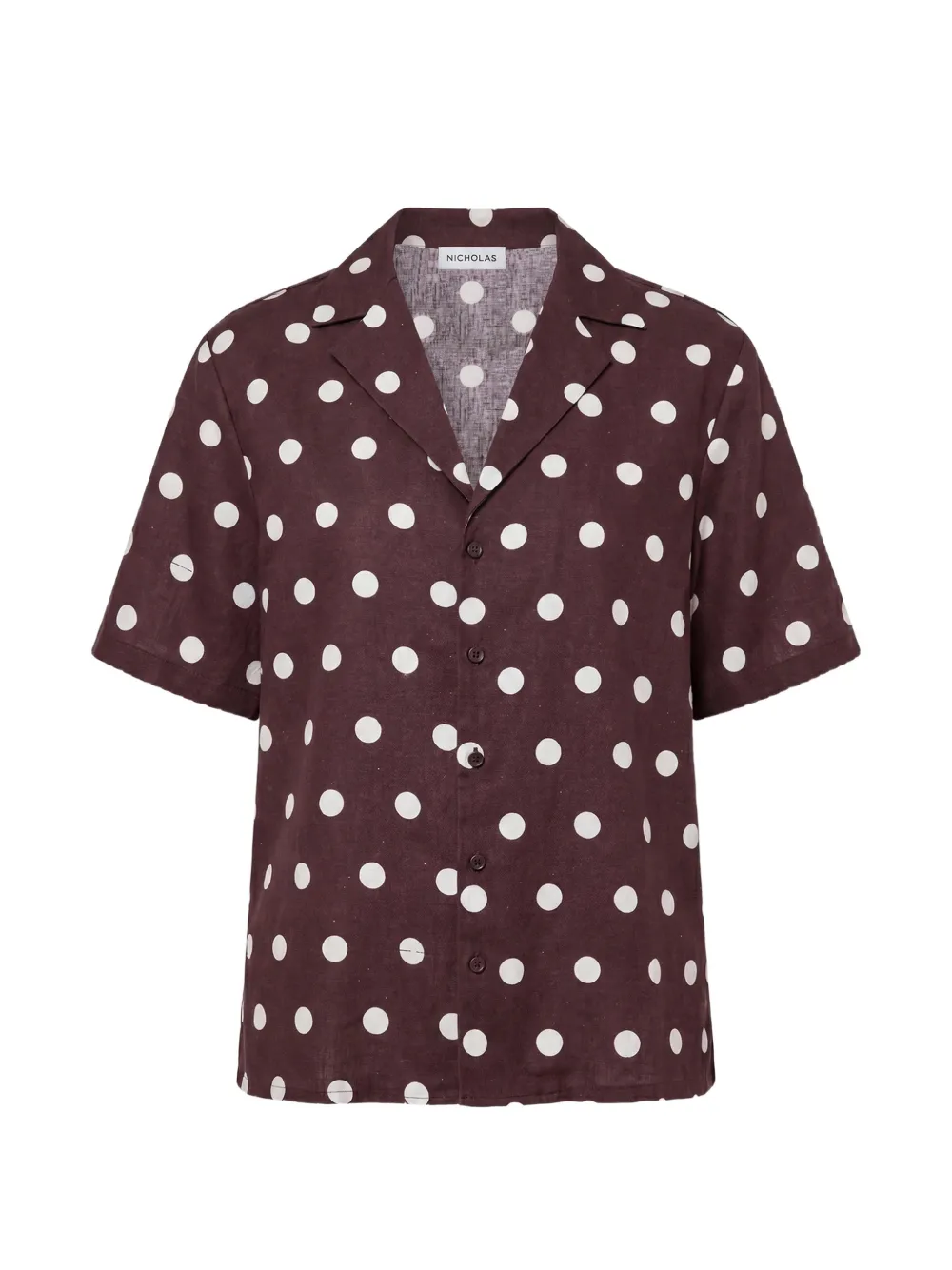 Nicholas Sonora shirt espresso ivory polka-dot - Braun