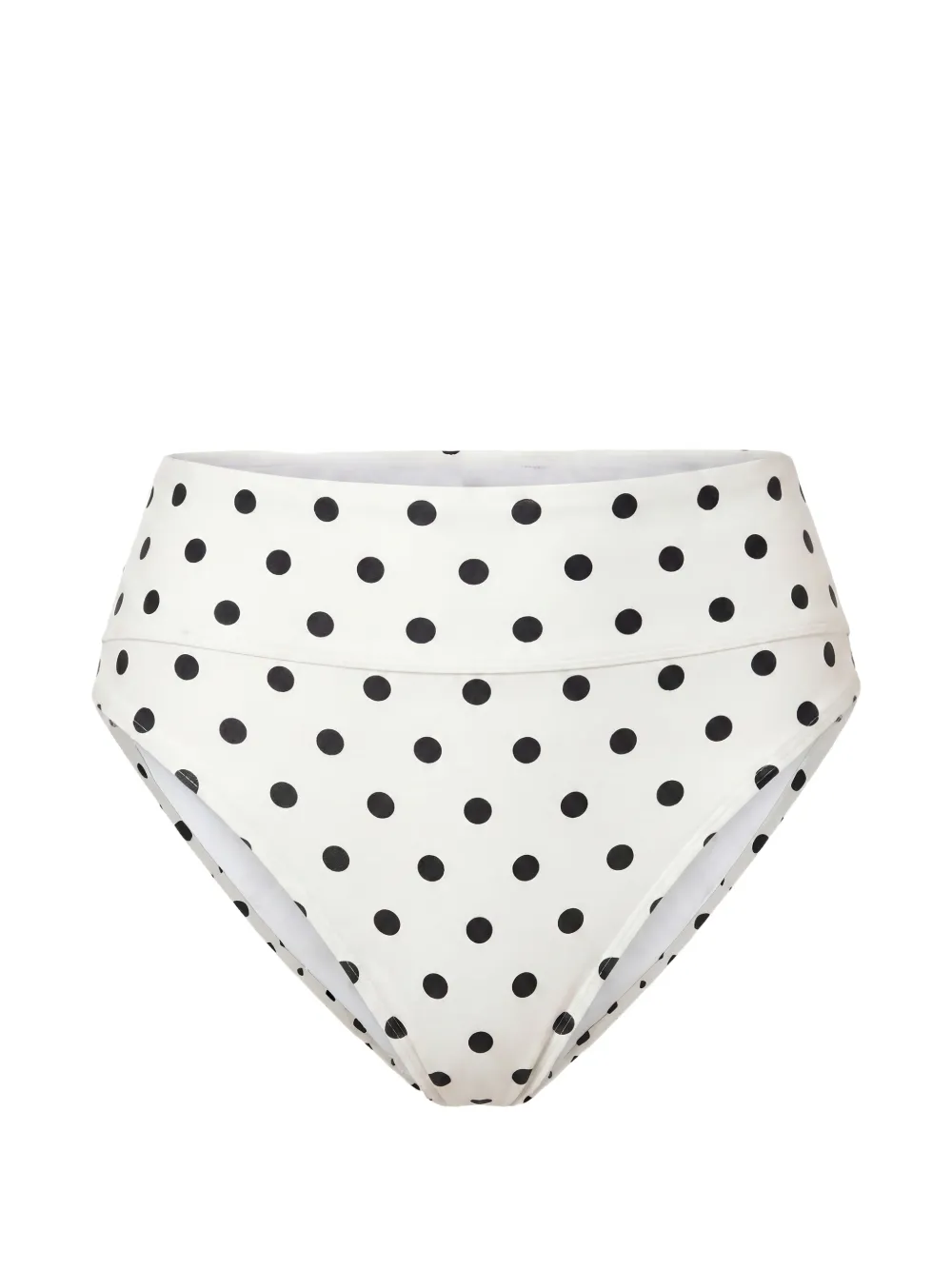 Nicholas Slip bikini Nerea a vita alta - motivo a pois neri e avorio - Bianco