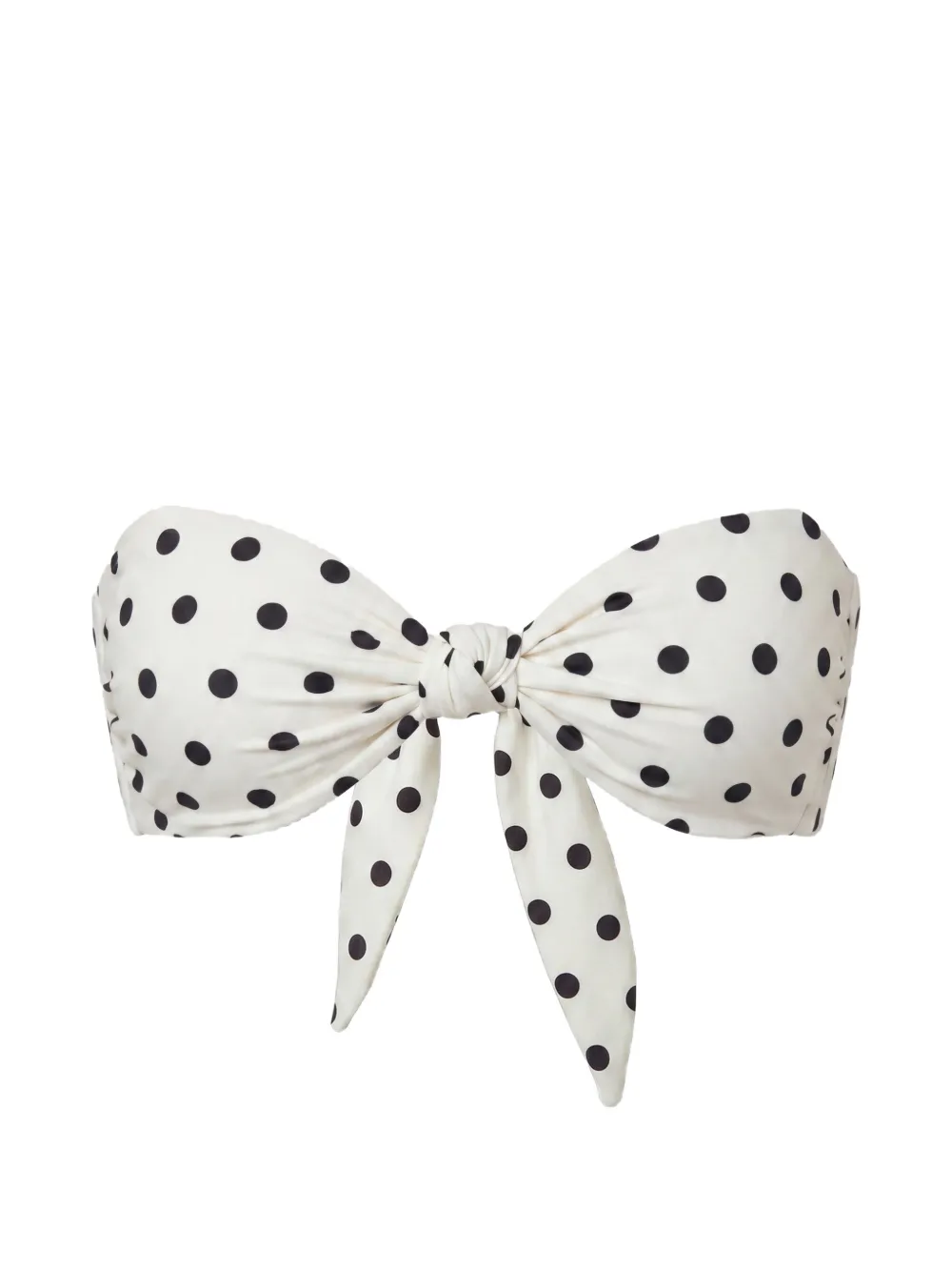 Nicholas Naia knot bikini top - ivory black polka-dot - Toni neutri