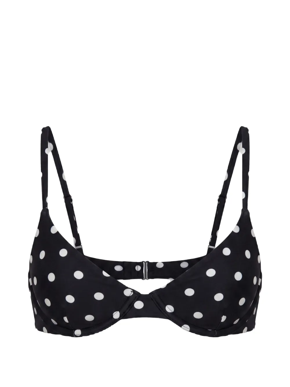 Nicholas Deniz bikini top - black ivory polka dot - Nero