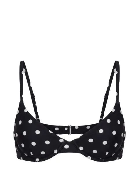 Nicholas Deniz bikini top - black ivory polka dot 