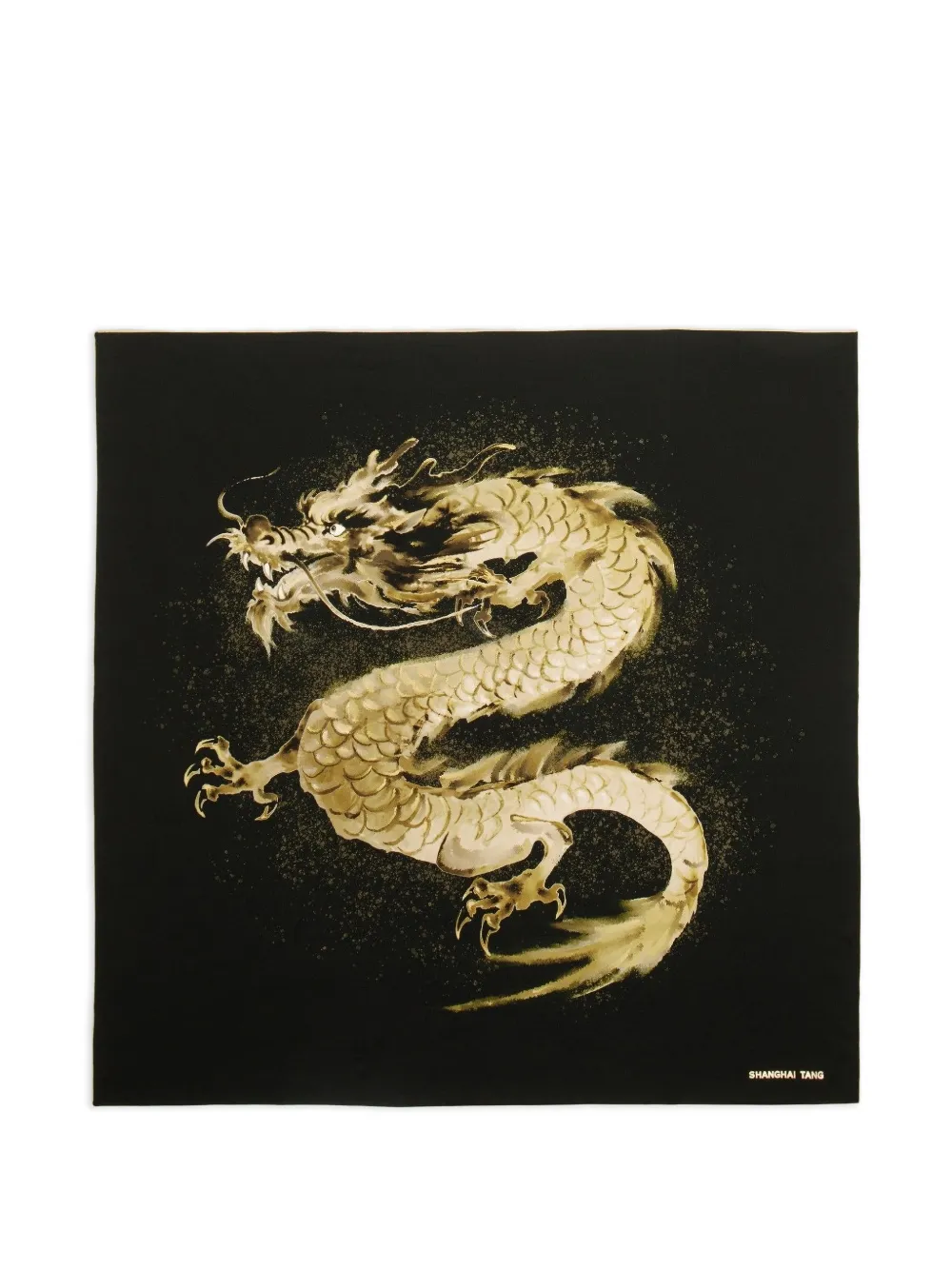 Shanghai Tang Sciarpa Watersky con stampa - Nero